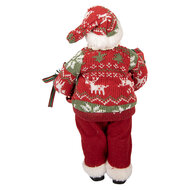 Clayre &amp; Eef | Kerstdecoratie Kerstman Rood Groen 16x11x27 cm | 66357