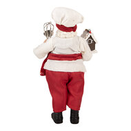 Clayre &amp; Eef | Kerstdecoratie Kerstman Rood Wit 16x9x26 cm | 66358
