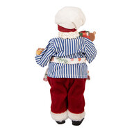 Clayre &amp; Eef | Kerstdecoratie Kerstman Rood Wit 15x10x26 cm | 66359