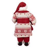 Clayre &amp; Eef | Kerstdecoratie Kerstman Rood Wit 15x11x28 cm | 66360