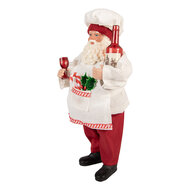 Clayre &amp; Eef | Kerstdecoratie Kerstman Rood Wit 15x10x27 cm | 66361
