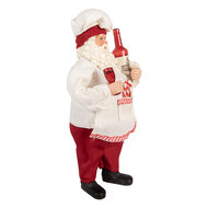 Clayre &amp; Eef | Kerstdecoratie Kerstman Rood Wit 15x10x27 cm | 66361