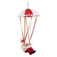 Clayre &amp; Eef | Kerstdecoratie Kerstman Rood Wit 25x25x55 cm | 66363