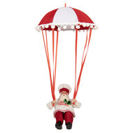 Clayre &amp; Eef | Kerstdecoratie Kerstman Rood Wit 25x25x55 cm | 66363