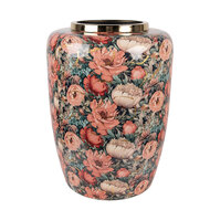 Clayre &amp; Eef | Decoratie Vaas Groen Roze &oslash; 33x44 cm | 66376