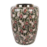 Clayre &amp; Eef | Decoratie Vaas Grijs Roze &oslash; 33x44 cm | 66377