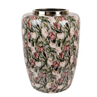 Clayre &amp; Eef | Decoratie Vaas Grijs Roze &oslash; 33x44 cm | 66377