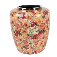 Clayre &amp; Eef | Decoratie Vaas Beige Oranje &oslash; 33x36 cm | 66378