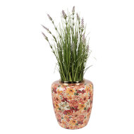 Clayre &amp; Eef | Decoratie Vaas Beige Oranje &oslash; 33x36 cm | 66378