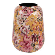 Clayre &amp; Eef | Decoratie Vaas Geel Roze &oslash; 27x34 cm | 66383