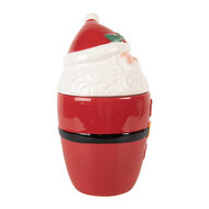 Clayre &amp; Eef | Mok met deksel en lepel Rood Wit 13x9x17 cm / 300 ml | 6CEMU0218