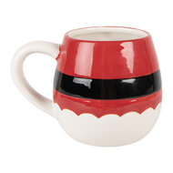 Clayre &amp; Eef | Mok Rood Wit 15x12x17 cm / 400 ml / 500 ml | 6CEMU0223