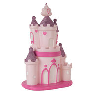 Clayre &amp; Eef | Nachtlampje kasteel LED Roze Paars 23x16x35 cm | 6LMP803