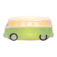 Clayre & Eef | Nachtlampje Autobus LED Groen Wit 24x10x11 cm | 6LMP812