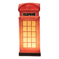 Clayre & Eef | Nachtlampje Telefooncel LED Rood Bruin 10x10x23 cm | 6LMP813