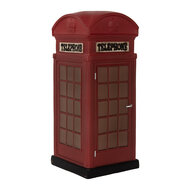 Clayre & Eef | Nachtlampje Telefooncel LED Rood Bruin 10x10x23 cm | 6LMP813