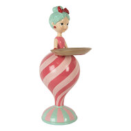 Clayre &amp; Eef | Decoratie Kind met schaaltje Roze Groen 22x20x46 cm | 6PR5796