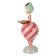 Clayre &amp; Eef | Decoratie Kind met schaaltje Roze Groen 22x20x46 cm | 6PR5796