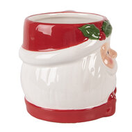 Clayre &amp; Eef | Mok Wit Rood 13x10x9 cm / 300 ml | 6CEMU0211