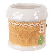 Clayre &amp; Eef | Mok Bruin Wit 13x9x9 cm / 300 ml | 6CEMU0216