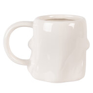 Clayre &amp; Eef | Mok Wit Zwart 14x9x10 cm / 350 ml | 6CEMU0224