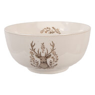 Clayre &amp; Eef | Soepkom Beige Bruin &oslash; 14x7 cm / 500 ml | GTWBO