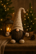 Gnoom kabouter cream goud sterren Polyester fluweel 70cm | 712301168-1 | Zittend | Hendriks Deco