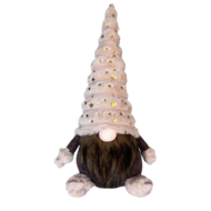Gnoom kabouter cream goud sterren Polyester fluweel 45 cm | 7123084-2 | Zittend | Hendriks Deco