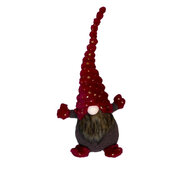 Gnoom kabouter rood bruin goud sterren Polyester fluweel 70cm | 7712301168-1Red | Zittend | Hendriks Deco