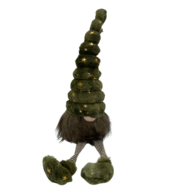 Gnoom bungelbeentjes groen goud sterren Polyester fluweel 55 cm | 7123085-1Green | Zittend | Hendriks Deco
