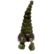 Gnoom bungelbeentjes groen goud sterren Polyester fluweel 55 cm | 7123085-1Green | Zittend | Hendriks Deco