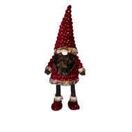 Gnoom bewegend rood goud sterren Polyester fluweel 90 cm | 7123083-1Red | Staand | Hendriks Deco