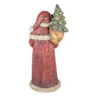 Clayre &amp; Eef | Kerstdecoratie Kerstman Rood Beige 35x28x83 cm | 5MG0091