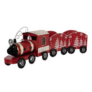 Clayre & Eef | Decoratie Trein Rood Wit 64x13x21 cm | 5Y1383
