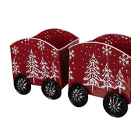 Clayre & Eef | Decoratie Trein Rood Wit 64x13x21 cm | 5Y1383
