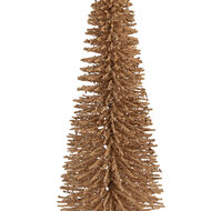 Clayre & Eef | Decoratie Kerstboom Beige Goudkleurig ø 20x50 cm | 66320BE