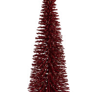 Clayre & Eef | Decoratie Kerstboom Rood Goudkleurig ø 20x50 cm | 66320R