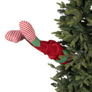 Clayre & Eef | Decoratie Kerst Elfenbenen Rood Groen 21x13x59 cm / 3xAA | 66349