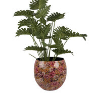 Clayre &amp; Eef | Decoratie Vaas Geel Roze &oslash; 28x25 cm | 66387