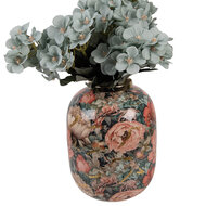 Clayre & Eef | Decoratie Vaas Groen Roze ø 17x22 cm | 66389