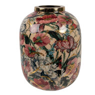 Clayre & Eef | Decoratie Vaas Beige Roze ø 17x22 cm | 66390