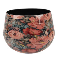 Clayre &amp; Eef | Decoratie Bloempot Roze Groen &oslash; 13x10 cm | 66394