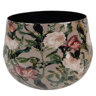 Clayre & Eef | Decoratie Bloempot Grijs Roze ø 13x10 cm | 66395