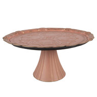 Clayre & Eef | Taartplateau op voet Roze Goudkleurig ø 32x15 cm | 66399