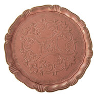 Clayre & Eef | Taartplateau op voet Roze Goudkleurig ø 32x15 cm | 66399
