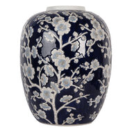 Clayre & Eef | Vaas Blauw Wit ø 24x30 cm | 6CE2083