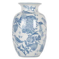 Clayre & Eef | Vaas Wit Blauw ø 14x23 cm | 6CE2100