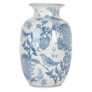Clayre & Eef | Vaas Wit Blauw ø 14x23 cm | 6CE2100