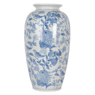 Clayre & Eef | Vaas Wit Blauw ø 17x27 cm | 6CE2103