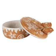 Clayre & Eef | Voorraadpot met deksel Bruin Beige ø 20x13 cm | 6CE2226